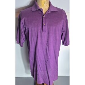 Jeff Rose Mens Polo Shirt M Purple Cotton Made in Italy